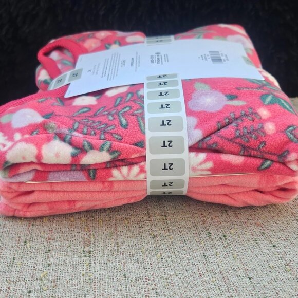 Carters 2 Pack Fleece Sleep Wear I Peice Sleepwear Pink Size 2T NWT - Picture 3 of 11